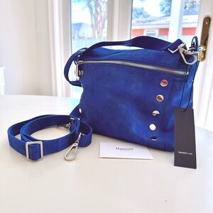 NWT Hammitt Blue Suede Shoulder BRYANT Crossbody Bag